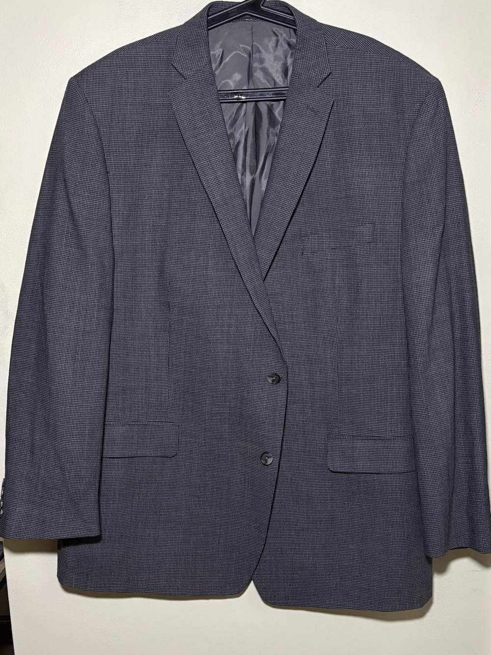 Calvin Klein Men's 100% Wool Charcoal Gray Two-Button Blazer